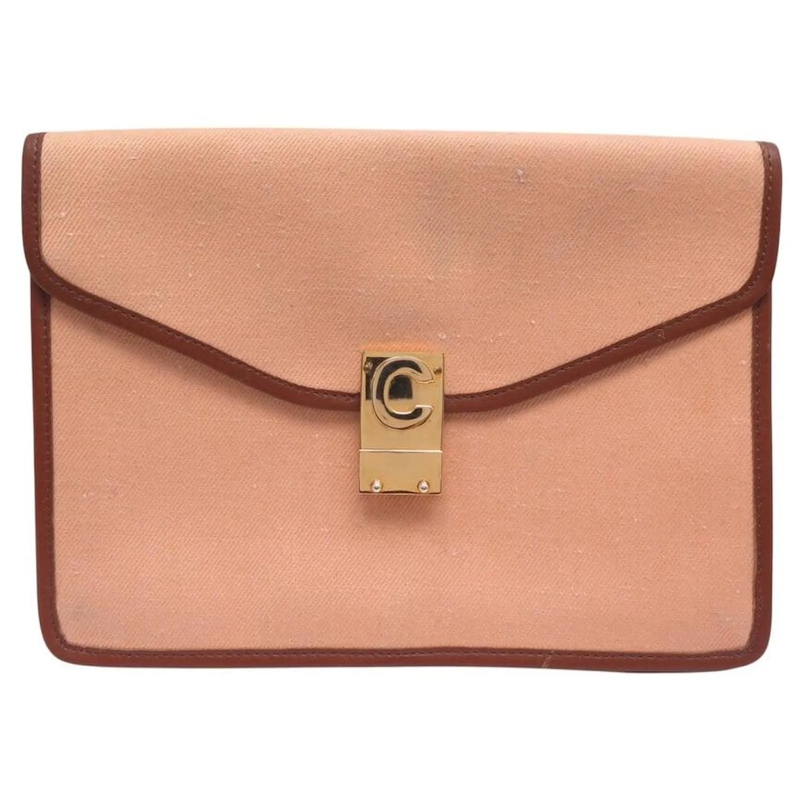 Celine Clutch VINTAGE CELINE C KLASSISCHE ROSA CANVAS TASCHENCLU pink