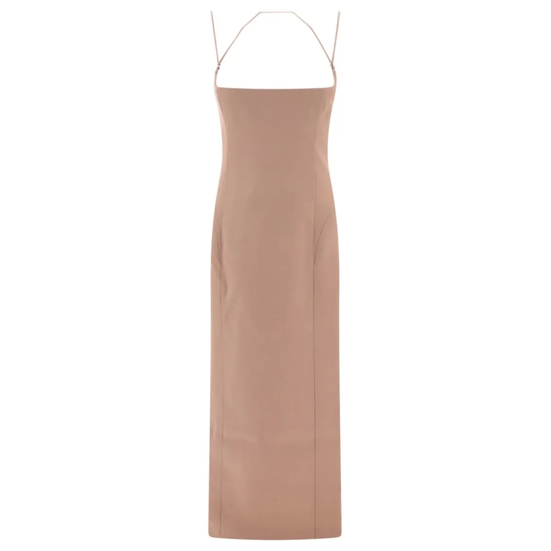 The Attico Midi-jurk Gabardine Midi Dress Neutrals