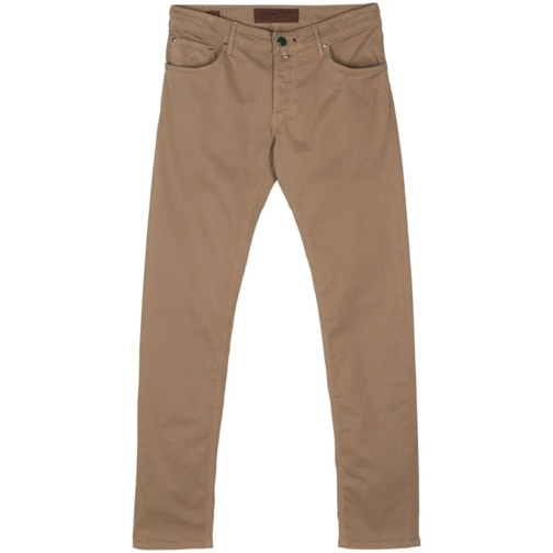 Handpicked Jeans Camel Brown Cotton Blend Orvieto Trousers Brown