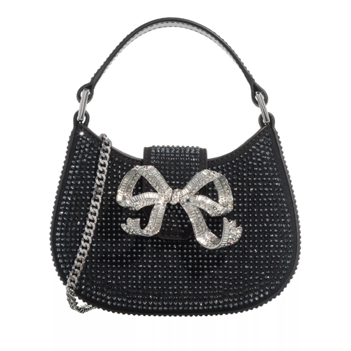 Self Portrait Rhinestone Crescent Bow Micro Bag Black Mikrotasche