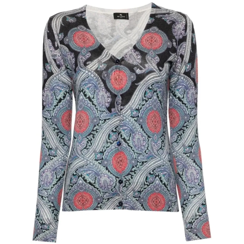 Etro Multicolored Paisley-Print Cardigan Multicolor Cardigan