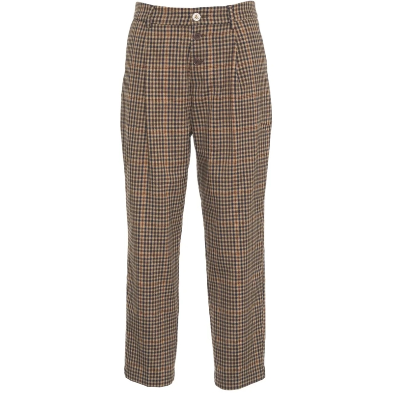 LIU JO  Checkered pleated trousers braun