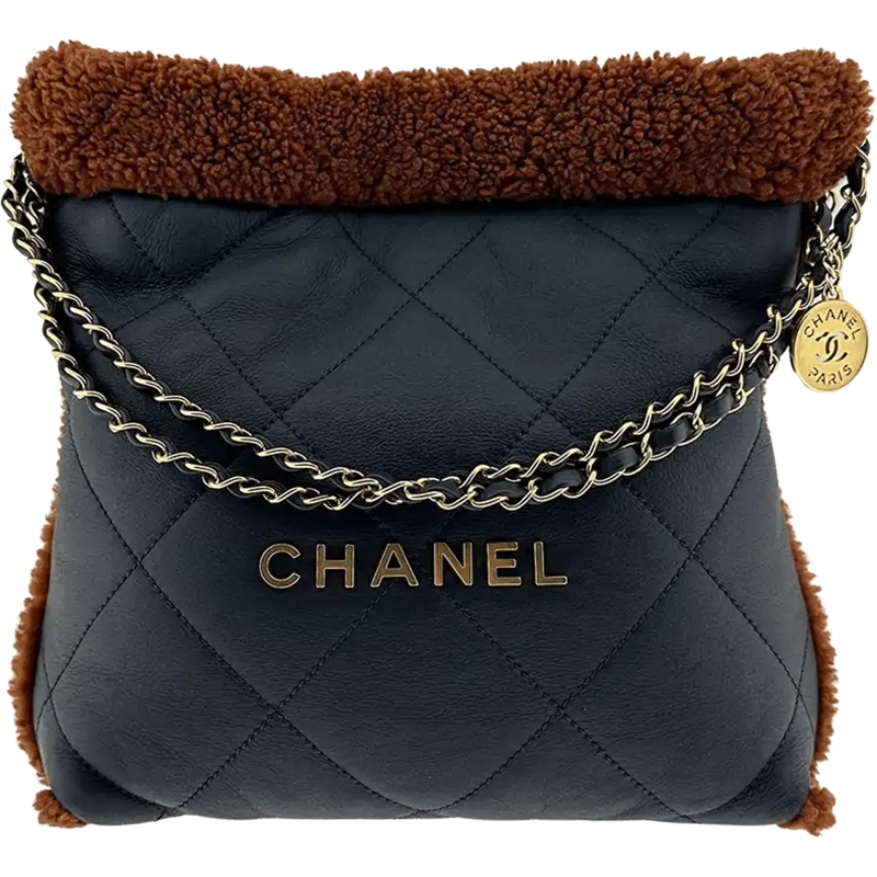 Chanel Tote Chanel 22 small hobo bag in lambskin leather with  blau
