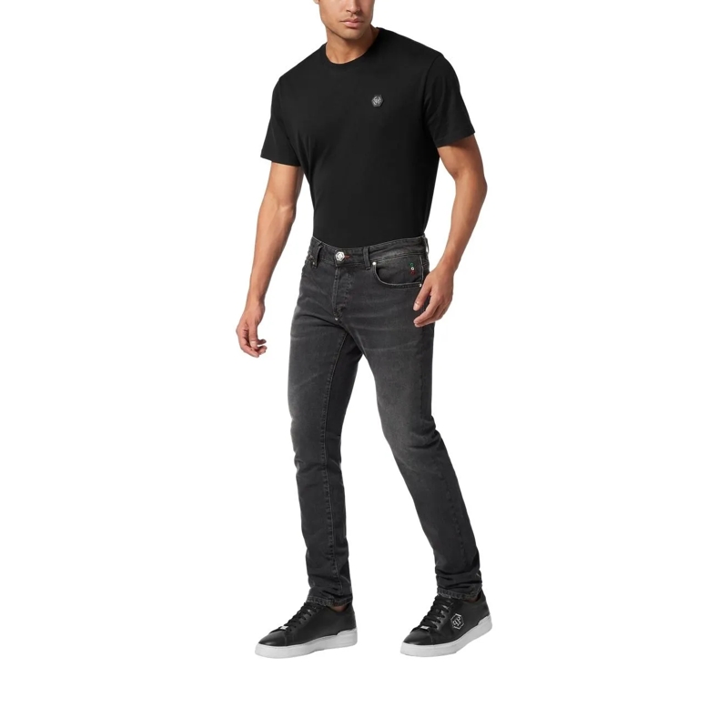 Philipp Plein Jeans mit geradem Bein Supergerader Schnitt Monogram schwarz(Image 3)