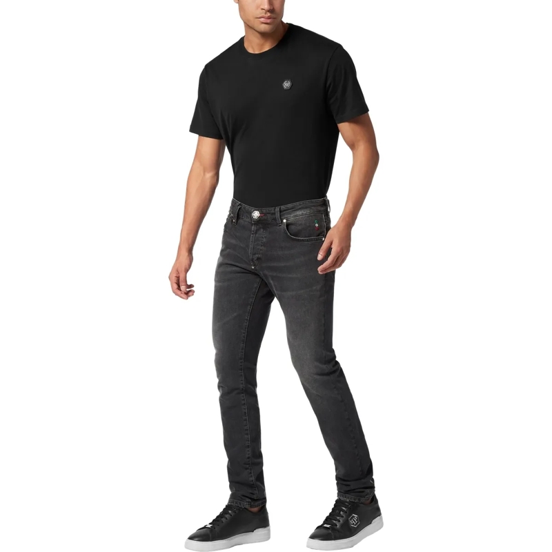 Philipp Plein Jeans mit geradem Bein Supergerader Schnitt Monogram schwarz(Image 4)