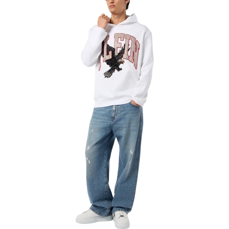 Philipp Plein Hoodie Kapuzen-Sweatshirt Eagle weiss(Image 4)