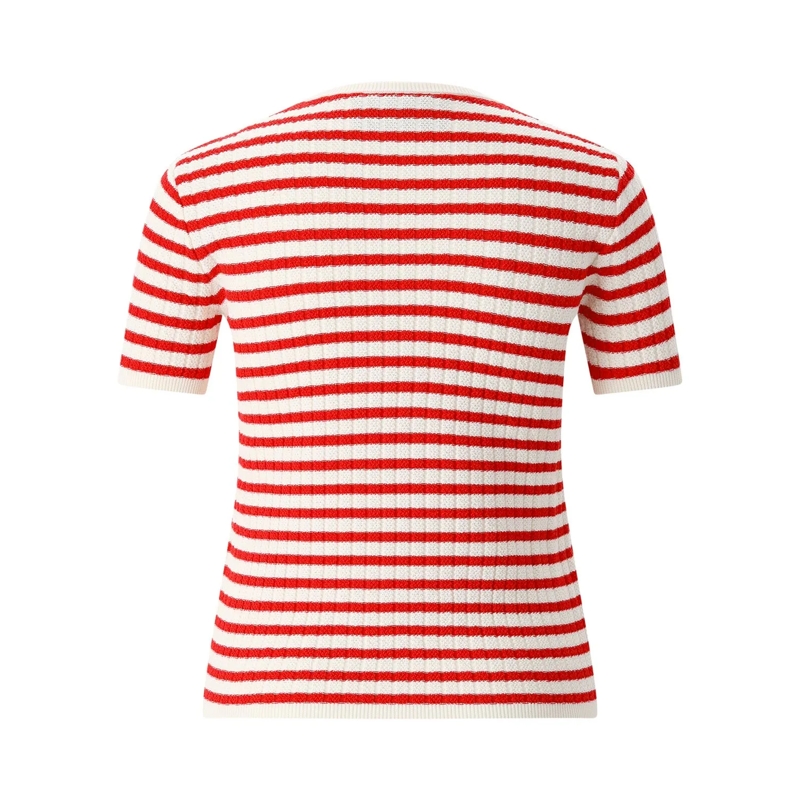 Valentino Garavani T-Shirt Gestreiftes T-Shirt rot(Image 3)