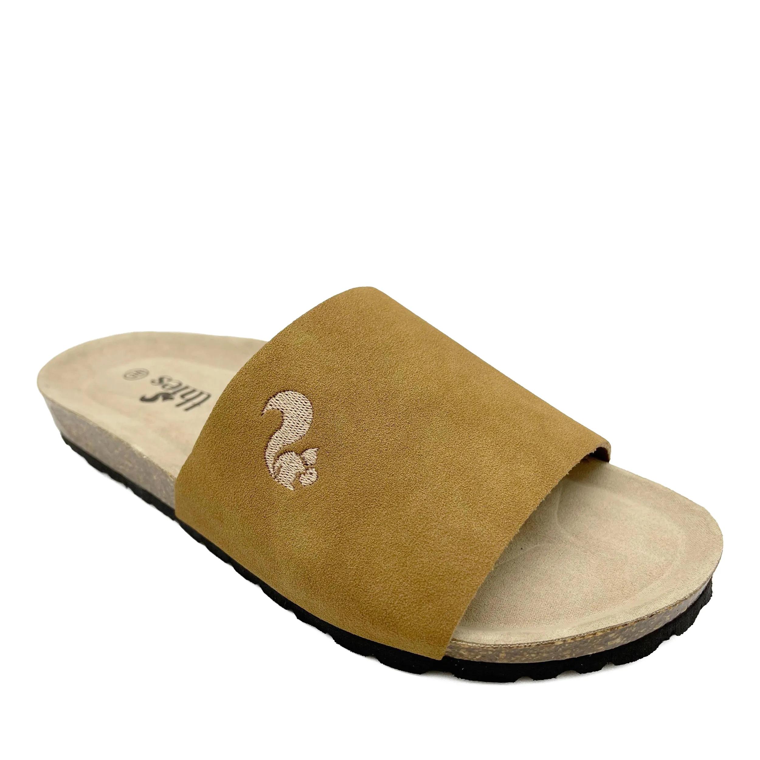 thies Sneakers - thies 1856 ® Eco Pool Slide vegan cognac (W/X) - Gr. 41 (EU) - in Cognacbraun - für Damen