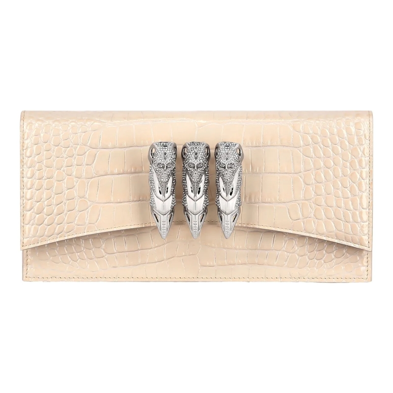 Philipp Plein Crossbody Bag Henkel Tasche Gothic Plein Crocco Geprägt beige