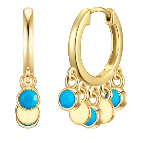 Glanzstücke München Hoop earring sterling silver turquoise  yellow gold Creole