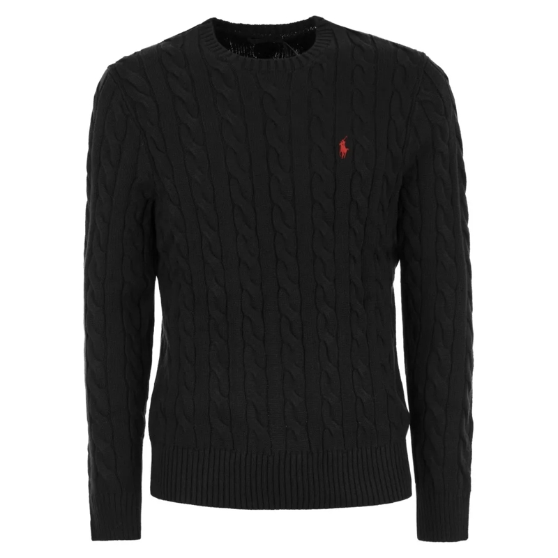 Polo Ralph Lauren Pullover Plaited Cotton Jersey Black