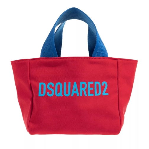 Dsquared2 Shopping Small Canvas Stamp Logo Red Draagtas