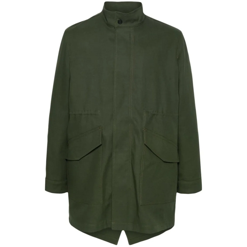 Maison Kitsune Parka Military Green Cotton Twill Jacket Black