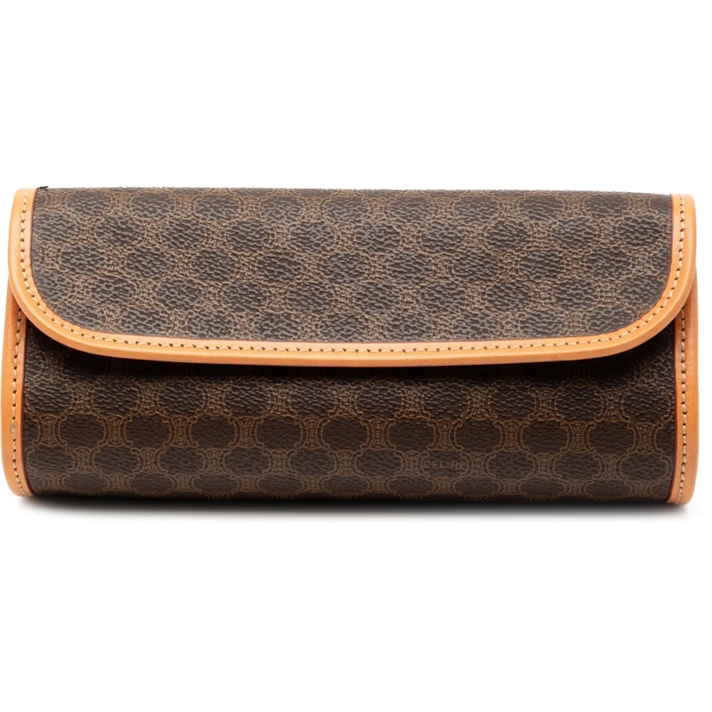 Celine Clutch Macadam Coated Canvas Clutch braun