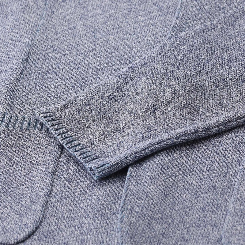 Maurizio Baldassari Colbert Strickjacke mit Seide blau(Image 5)