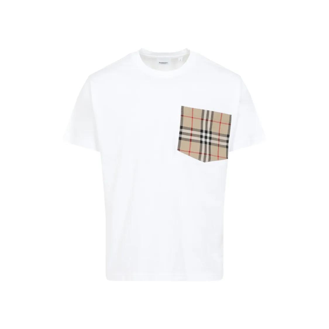 Burberry - Carrick Check T-Shirt - Größe XS - weiß