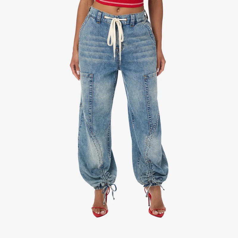True Religion Jeans - Baggy Jogger- Denim-Optik- Weite Silhouette-  blau(Image 5)