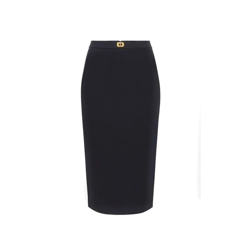 Elisabetta Franchi Jupe midi Fitted Midi Skirt Black