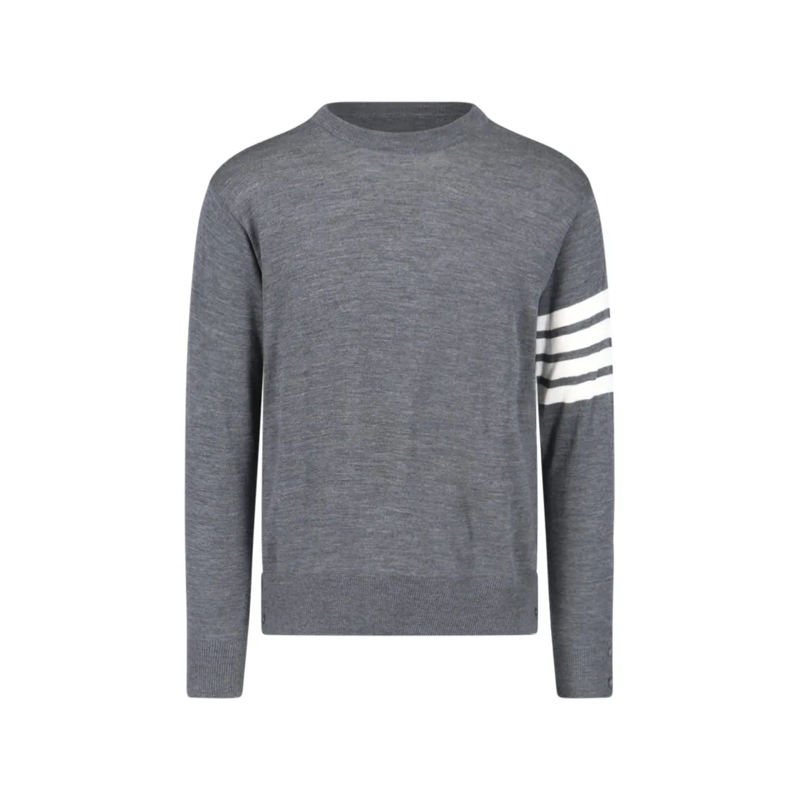 Thom Browne Trui 4-Bar Wool Sweater – Light Grey Grey