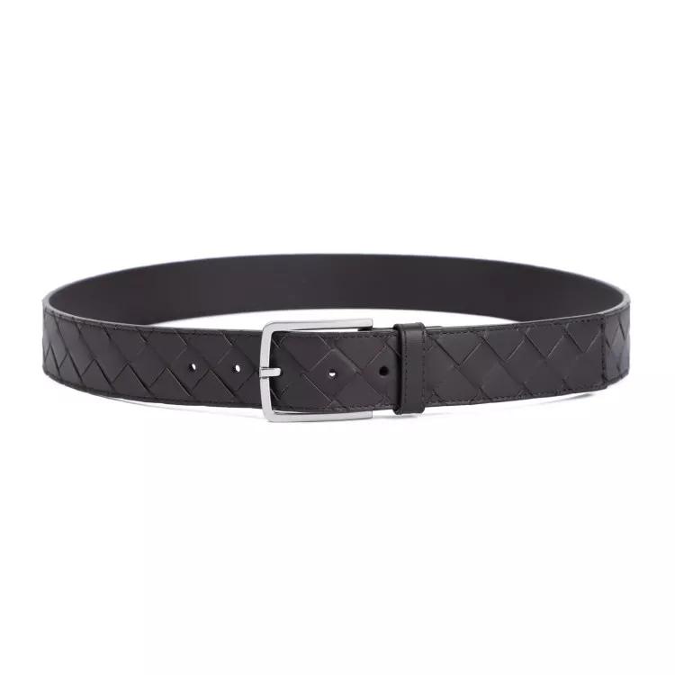 Bottega Veneta Gürtel - Intrecciato Leather Belt - Gr. 100 - in Schwarz - für Damen