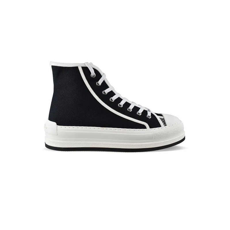 Christian Dior Low-Top-Sneaker Black Technical Fabric High-Top Sneakers With Whit Black