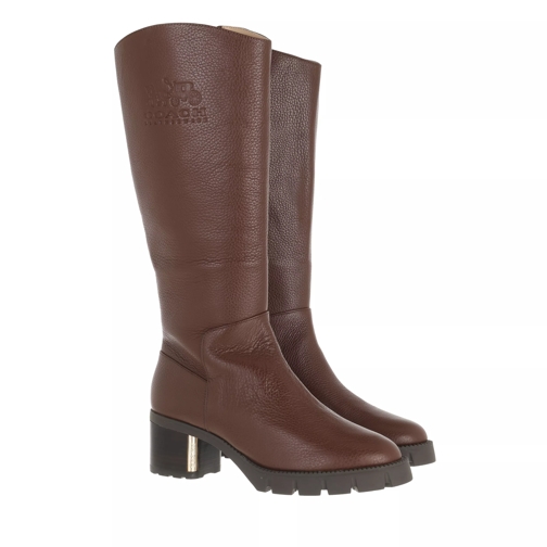 Coach Cindy Leather Boot Walnut Botte