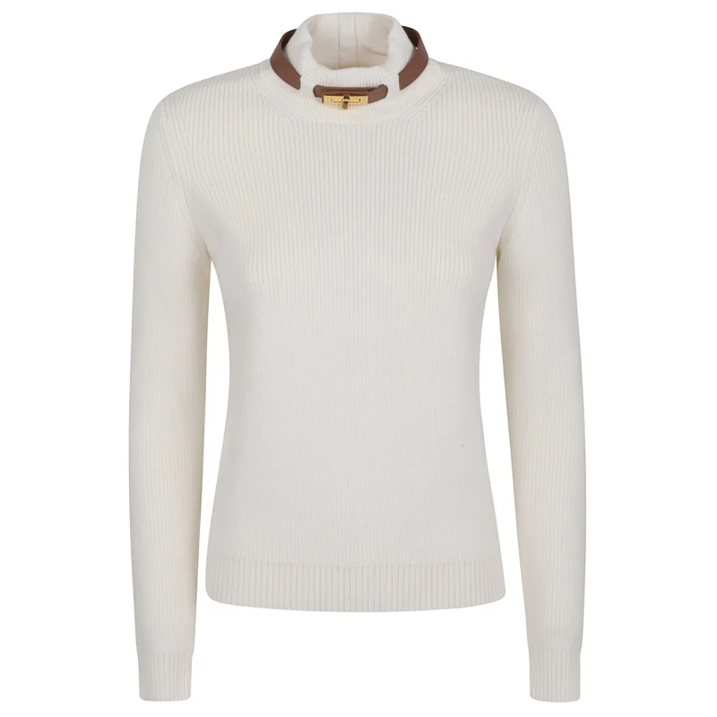 Elisabetta Franchi Pull à col roulé ELISABETTA FRANCHI MK05S56E2 weiß