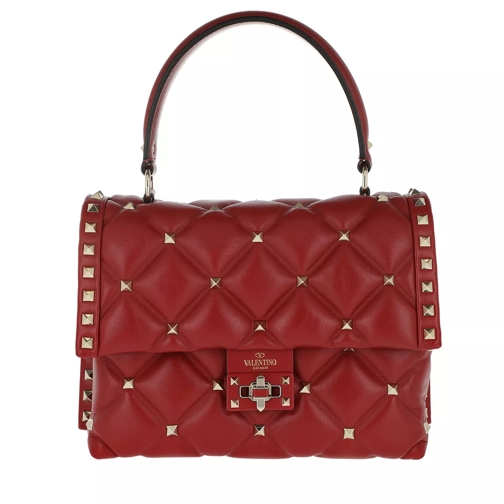 Valentino Garavani Candystud Shoulder Bag Leather Red Schooltas