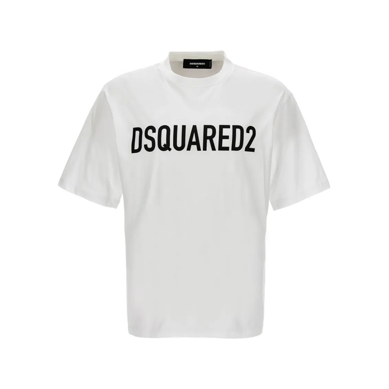 Dsquared2 T-Shirt Contrasting Print Crew Neck T-Shirt White