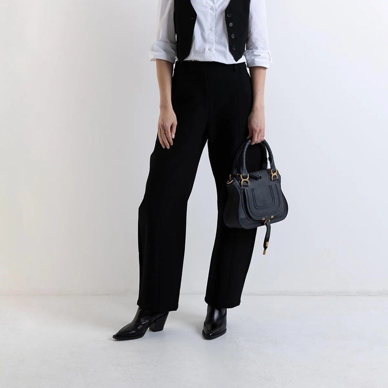 Chloé Satchel Small Double Carry Shoulder Bag Navy(Image 2)