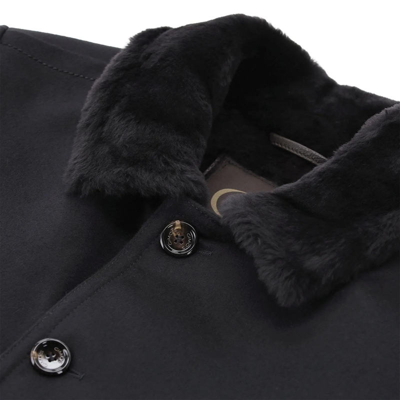 Gimo's Übergangsjacke Wolljacke mit Pelzfutter blau(Image 3)