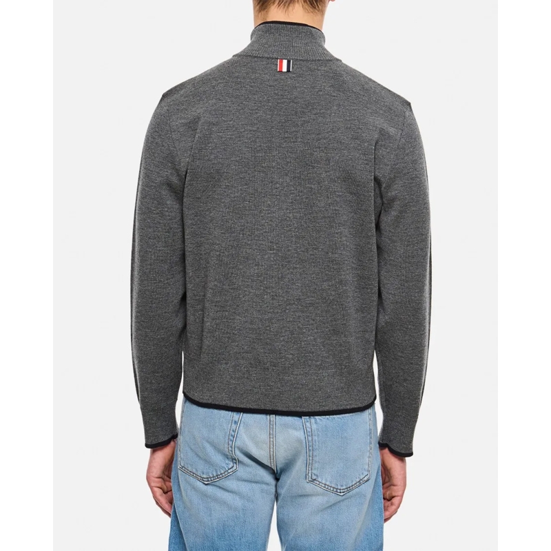 Thom Browne Pullover Half Zip Pullover Grey (Image 3)