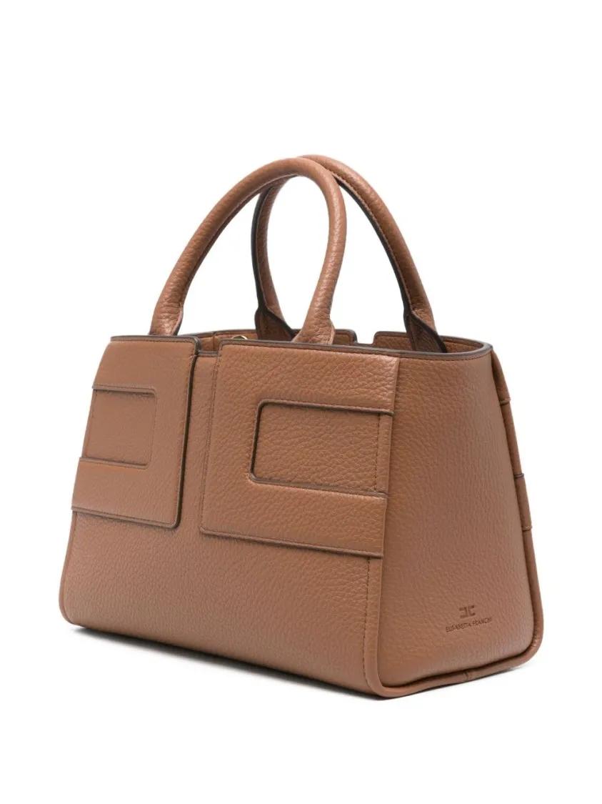 Thumbnail - Elisabetta Franchi Shopper & Totes - Rectangular Textured Handbag With Detachable Strap - Gr. unisize - in Braun - für D...