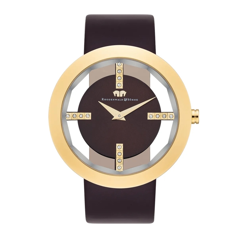 Rhodenwald & Söhne Automatikuhr Damen Armbanduhr Lucrezia Echtleder gold
