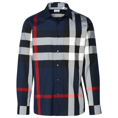 Burberry Shirts Navy Cotton Shirt Blue