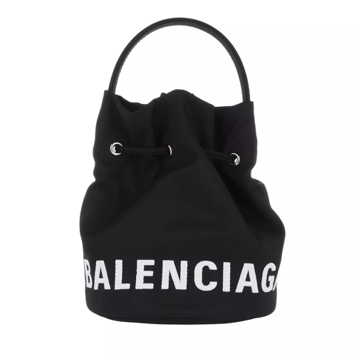 Balenciaga Wheel Drawstring Bag Black Bucket Bag