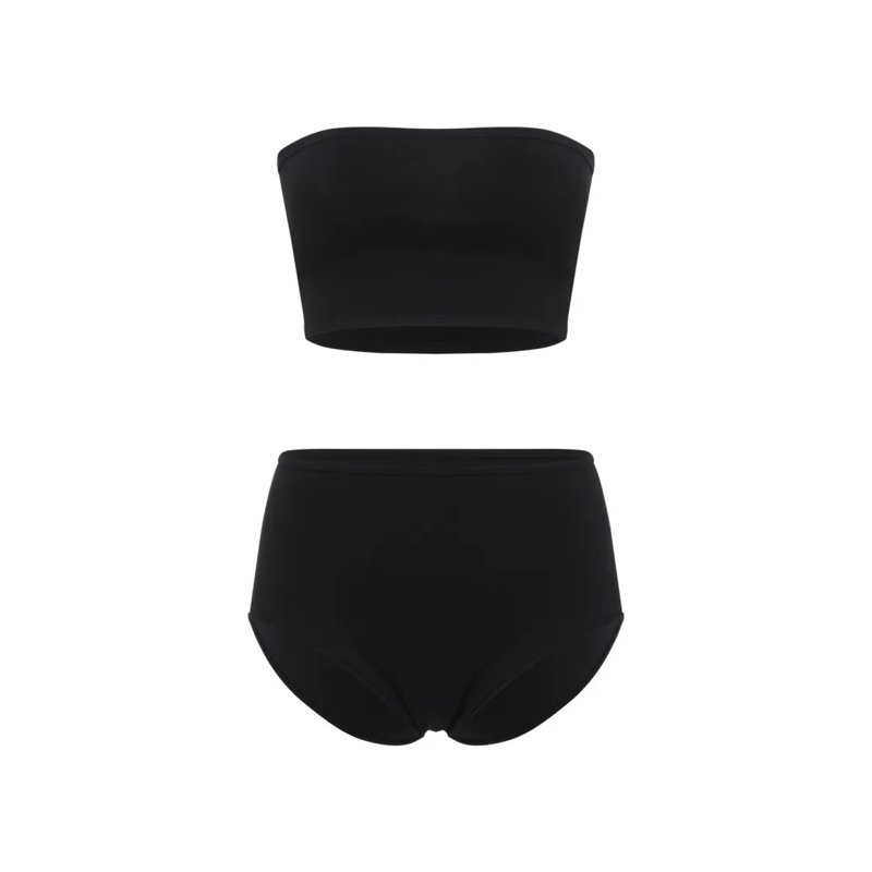 Alaia  Strapless Bandeau Top And High-Waisted Bottoms Set Black