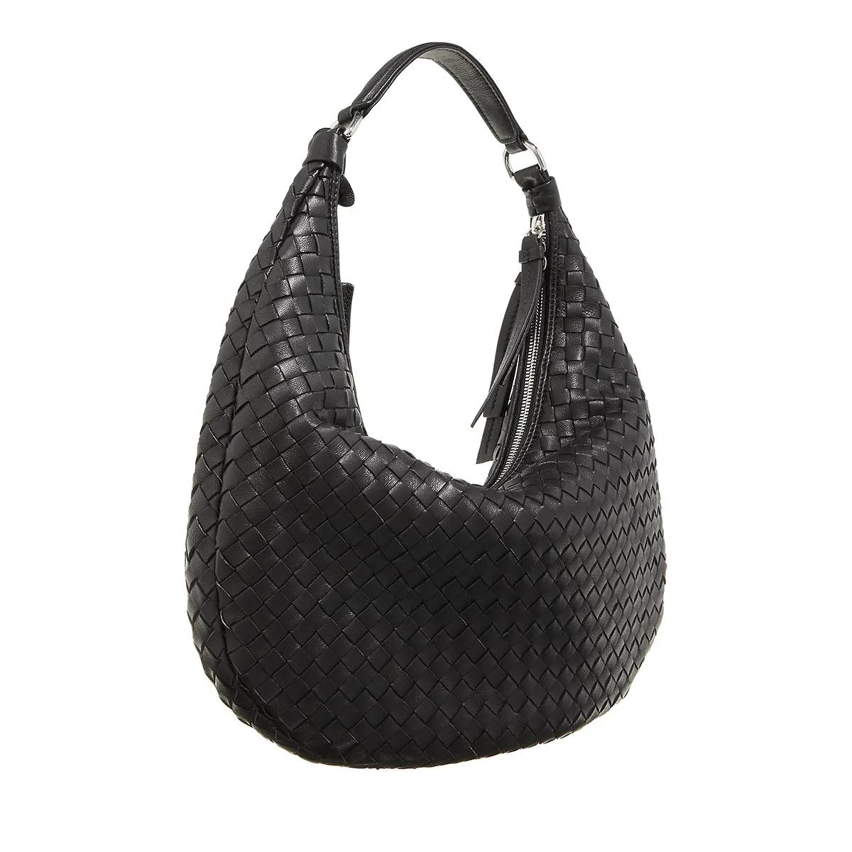Abro Hobo bags Beutel Nana Small Black Nickel in zwart