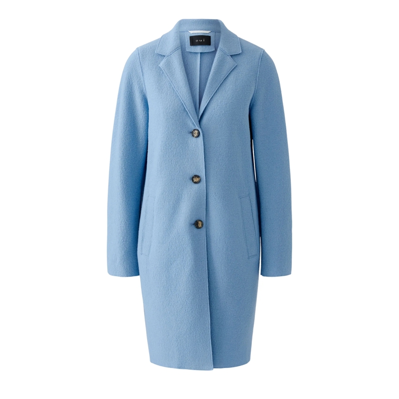 Oui Wollmantel Mantel MAYSON hell-blau