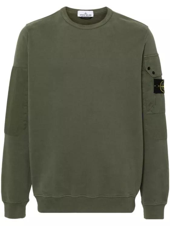 Stone Island - Compass-Badge Cotton Sweatshirt - Größe XL - green