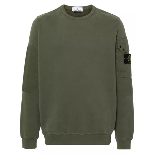 Stone Island  Compass-Badge Cotton Sweatshirt Green