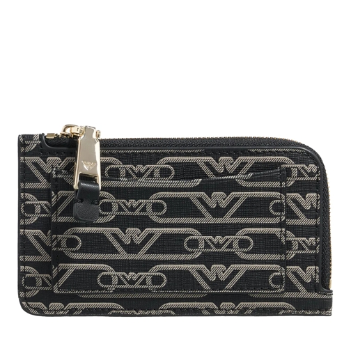 Emporio Armani Card Case Monogram Ca Nero-Ecru