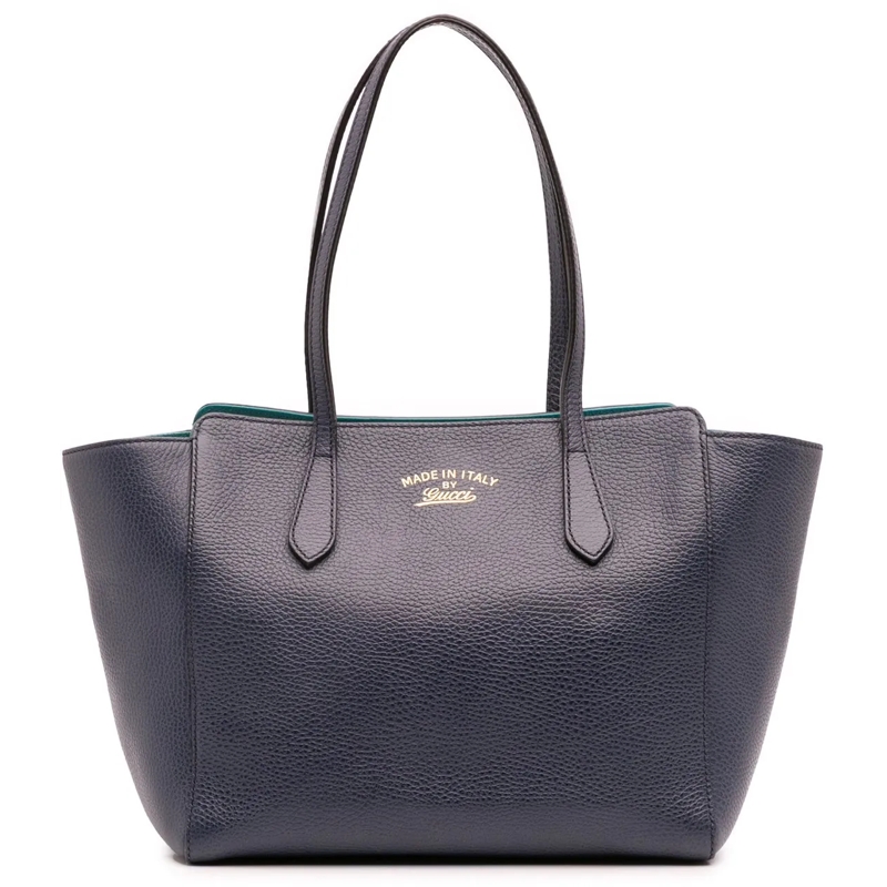 Gucci Shopper Medium Leather Swing Tote blau