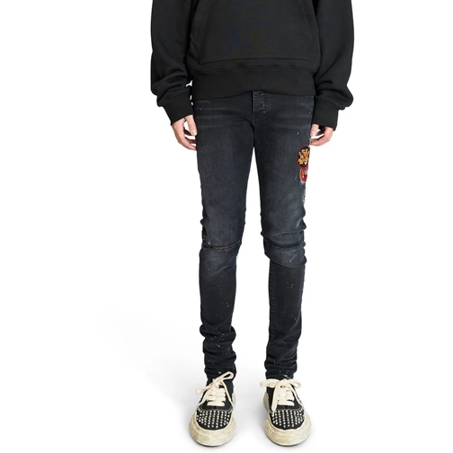 Amiri  VINTAGE PATCH SKINNY JEAN AGED BLACK mehrfarbig