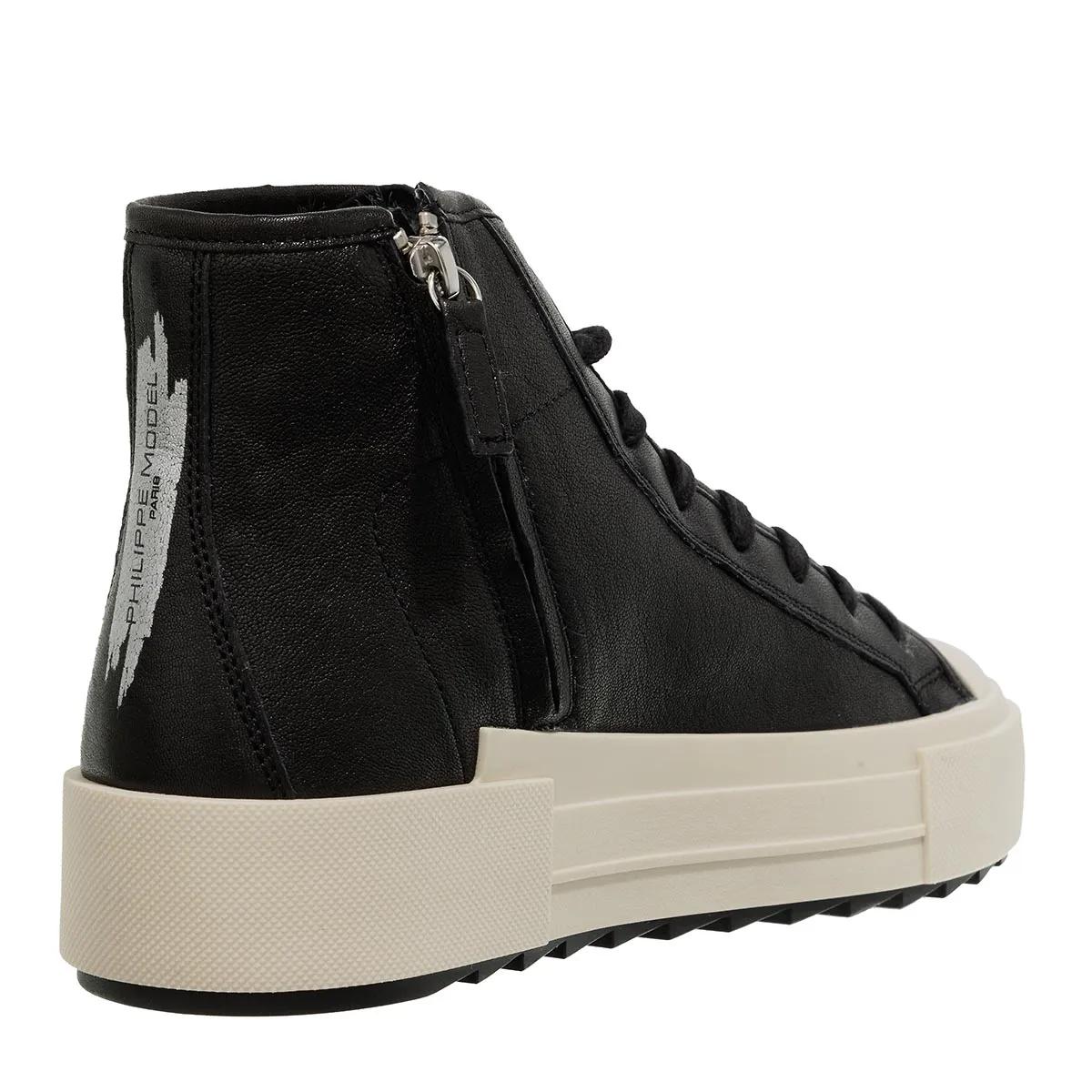 Philippe Model Paris Haute Mid Woman West Fur Noir High Top Sneaker