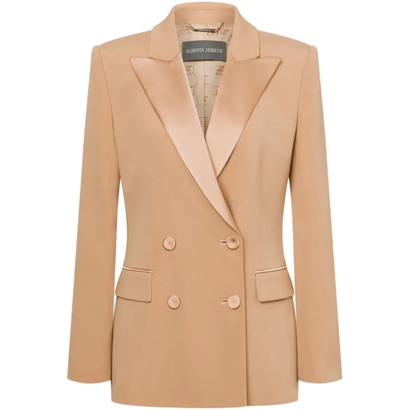 Alberta Ferretti Blazer Classic Tailored Jacket With Structured Fit Brown