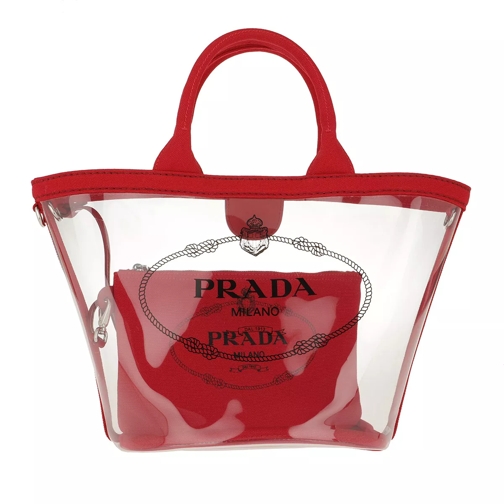 Prada Plexi Shopper Red Shopping Bag