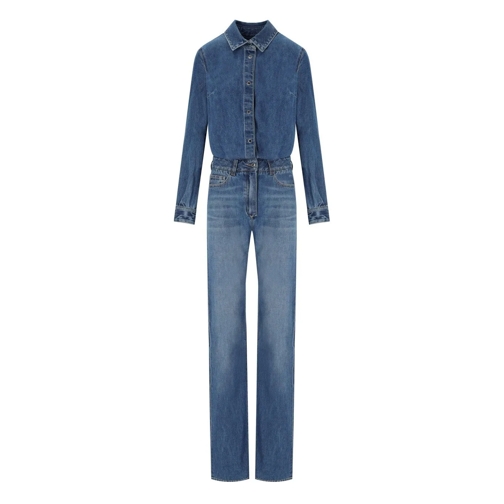 Elisabetta Franchi Jurken ELISABETTA FRANCHI BLAUES DENIM JUMPSUIT blau