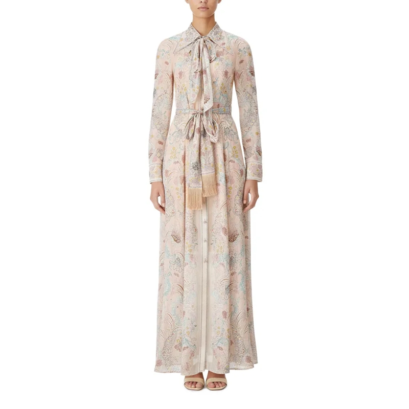 Zimmermann Maxikleid Bow Shirt Dress Neutrals(Image 4)