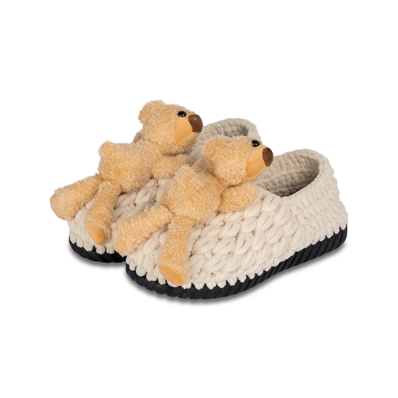 UZURII Hausschuhe Pantoffeln Pantoffel Teddy Bear beige(Image 3)